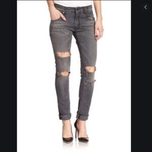 R13 Distressed Skate Jeans in Grey Marble